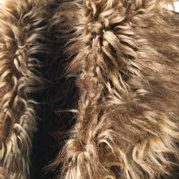 INC Faux Fur Brown Vest Gemstones Petite Small - Picture 6 of 11